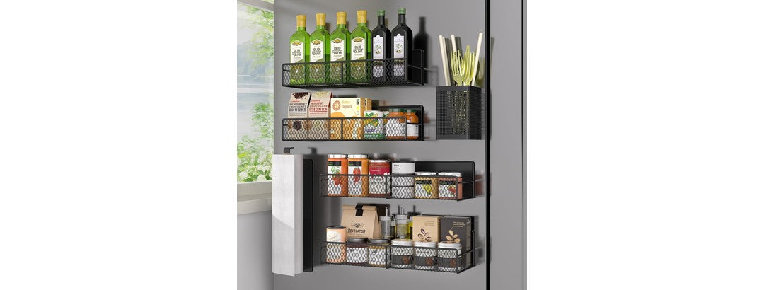 Magnetic Spice Rack 6pc Black