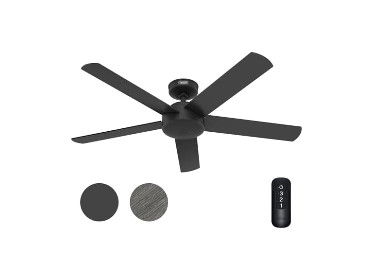 Hunter 52 Inch Black Outdoor / Indoor Ceiling Fan