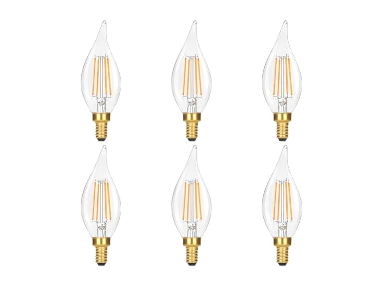 6PK GoBright 6W Candelabra Light Bulbs -Choose Color