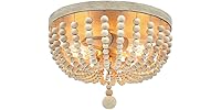 VerRon Farmhouse Wood Beaded Chandelier