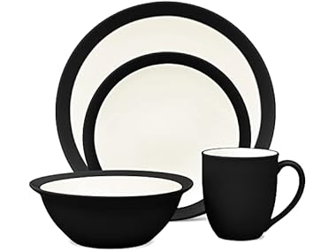 Noritake Colorwave Graphite 4-Piece Curve Place Setting, Service for 1