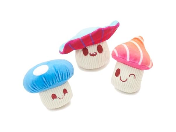 Barkbox Alice's Magic Mushrooms Dog Toy | 3Pc