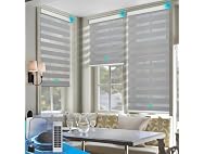 DENFOON Motorized Zebra Blinds 72"L x 29"H