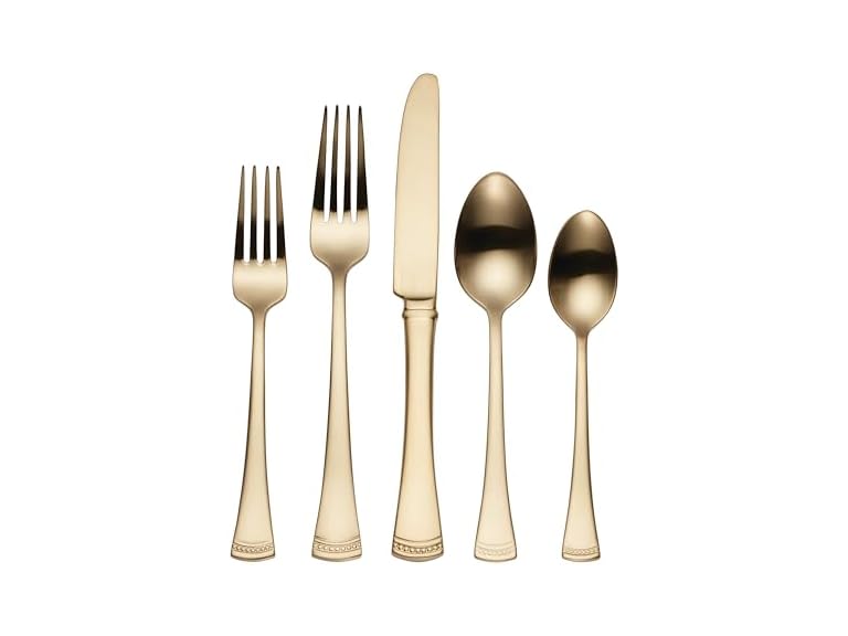 Lenox Silverware Set For 12, Portola Gold