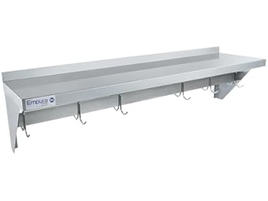 EMPURA 48" x 12" Stainless Steel Wall Mount Pot Rack