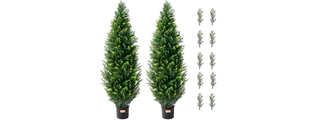 Artificial Cedar Topiary Tree, 48 inch Tall
