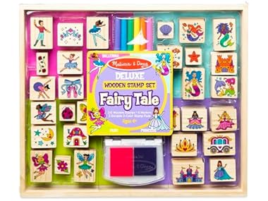 Melissa & Doug Deluxe Wooden Stamp and Coloring Set