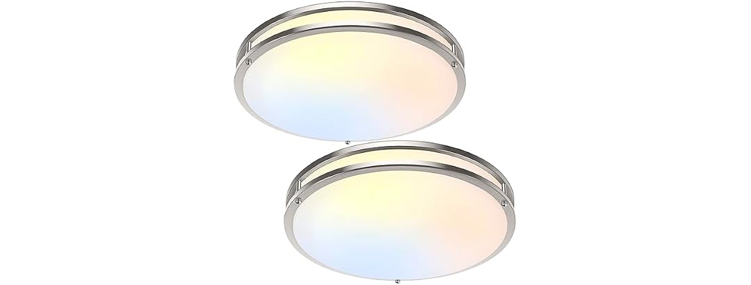 TOBUSA 16in 50W LED Flush Mount Ceiling Lights 5600lm, 2 Pack