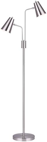 2 Light Floor Lamp Brushed Nickel 67"