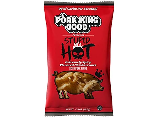 (10 Pack) "Stupid Hot" Pork Rinds 1.7oz Bags