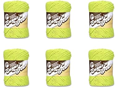 Lily Sugar'N Cream Hot Green Yarn - 6 Pack