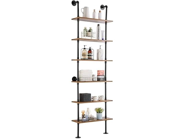 Industrial Pipe Shelf, 6 Tier 24x9.84in