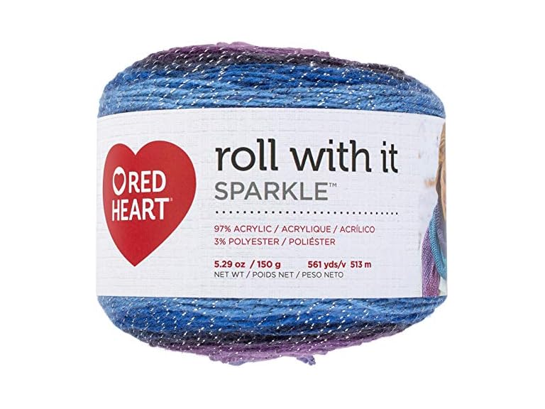 Red Heart Roll with It Sparkle Yarn - Amethyst