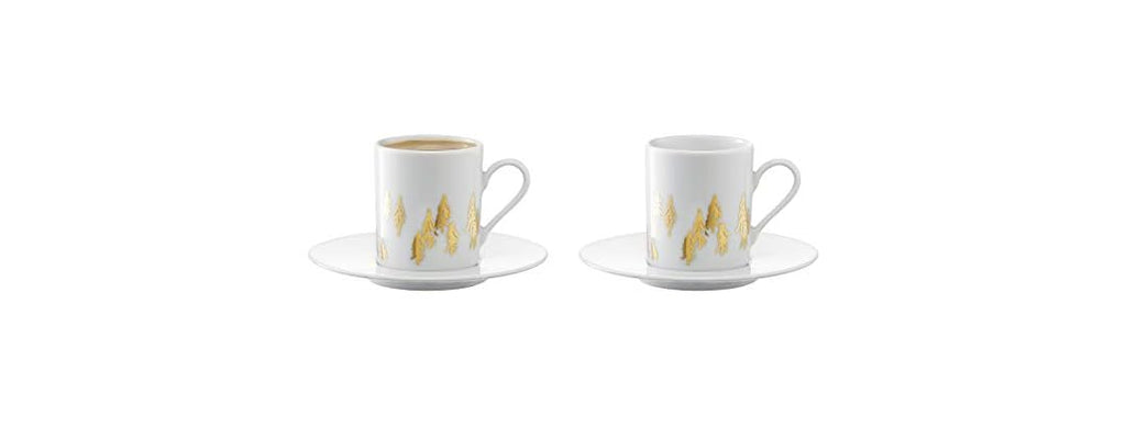 LSA international Fir Espresso Cup & Saucer, 3.4 fl oz, Gold