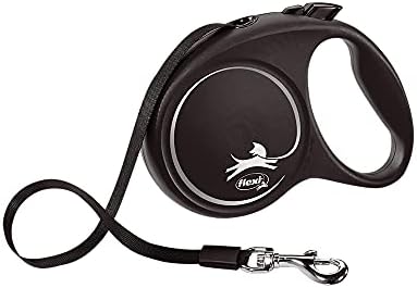 Flexi Black Design Tape Black Retractable Leash