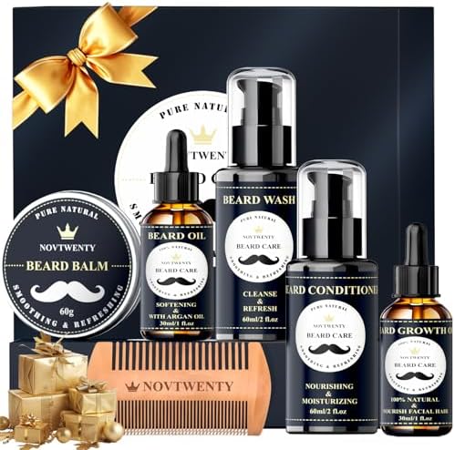 NOVTWENTY NO-BC01-7 7 in 1 Beard Care kit for men Black