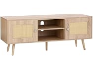 Rattan TV Stand, Mid Century Modern 65inch