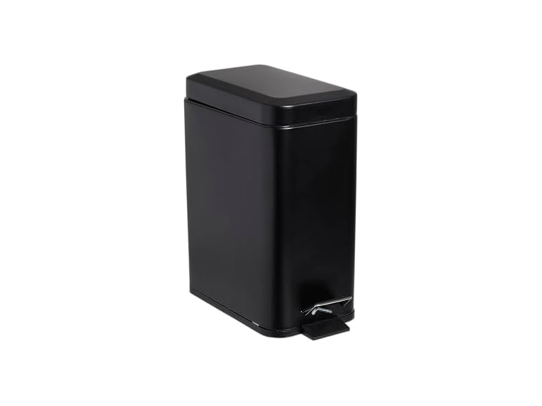 5L Stainless Steel Step Trash Can Black