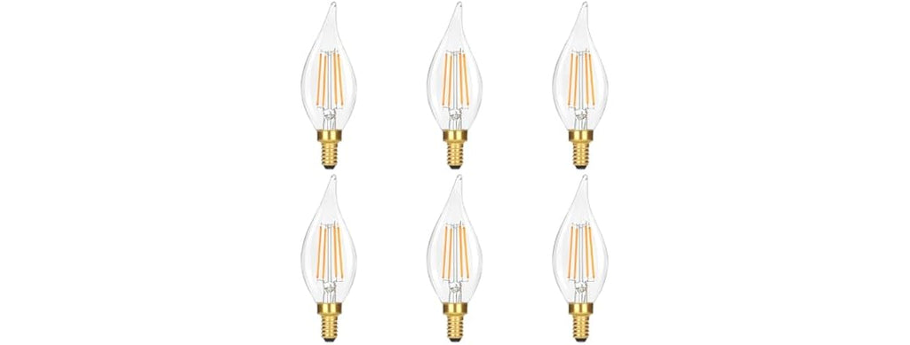 6PK GoBright 6W Candelabra Light Bulbs -Choose Color