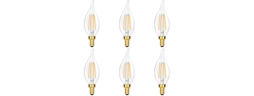 6PK GoBright 6W Candelabra Light Bulbs -Choose Color