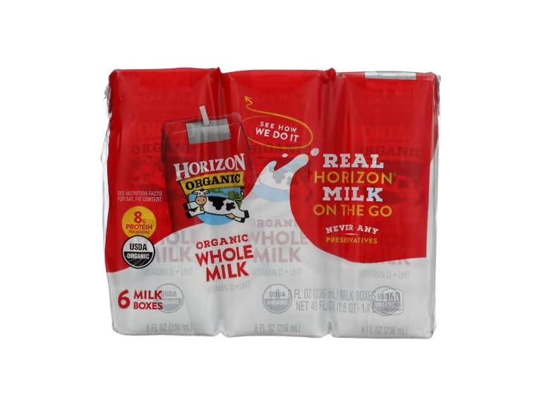 HORIZON ORGANIC Organic Whole Milk 6pk, 48 FZ