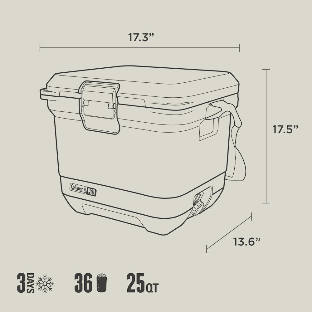 Coleman® Pro 25-Quart Hard Cooler, Desert Sand