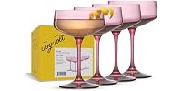 JoyJolt Sidney Cocktail Coupe Glasses Set of 4