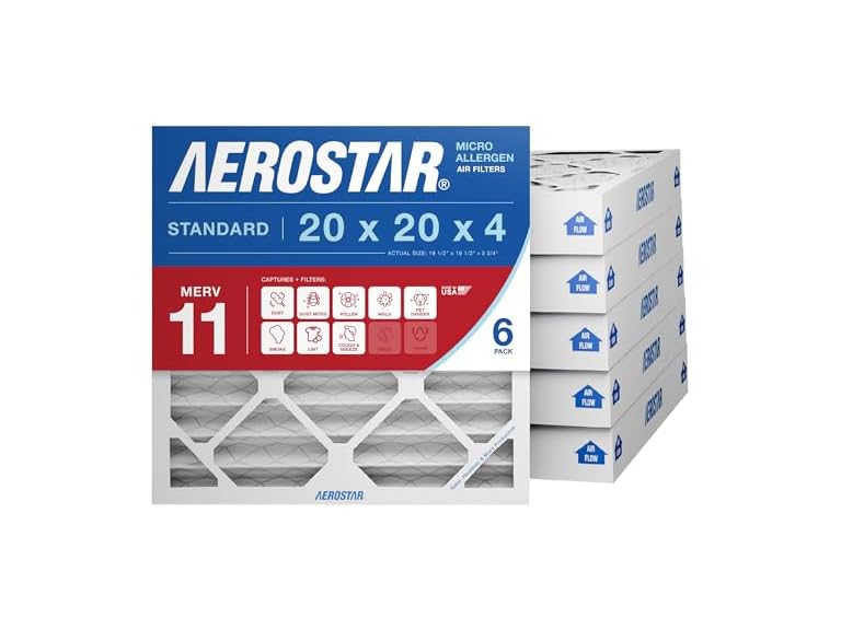 Aerostar 20x20x4 MERV 11 - 6 Count