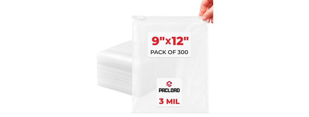Paclord 1 Gallon 9" x 12" Slider Zip Poly Bags, Pack of 300