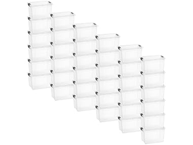 Superio Clear Storage Box with Lid, 2.5 Quart 36 Pack