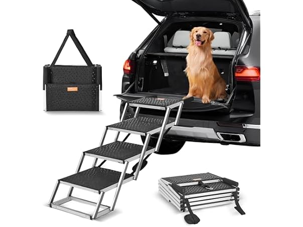 VEVOR Dog Stair for Cars, Wide 4-step