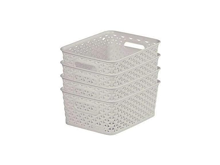 Rattan Storage Baskets 4L 4-Pack