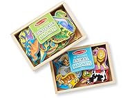 Melissa & Doug Wooden Magnets Set - Animals and Dinosaurs