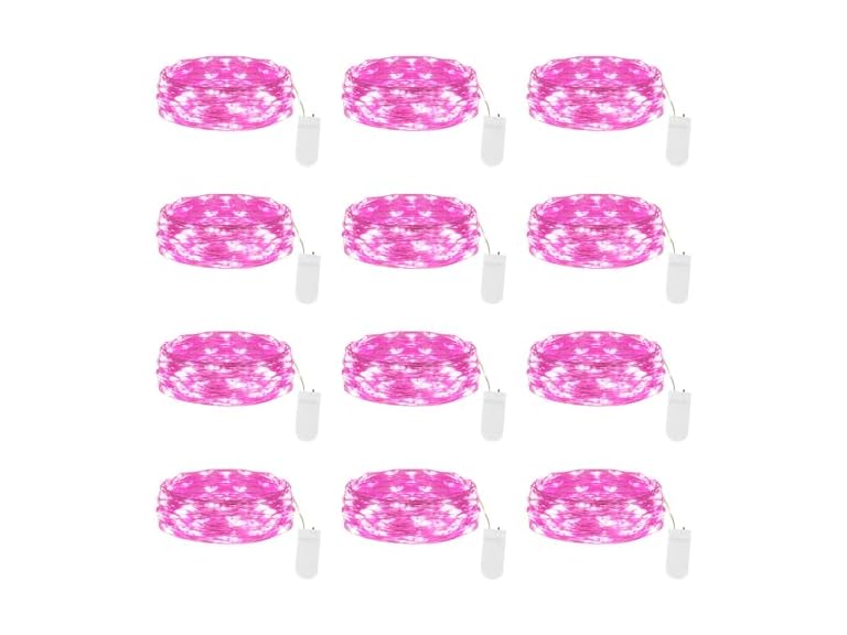 Lakumu 12 Pack Pink Led Fairy Lights