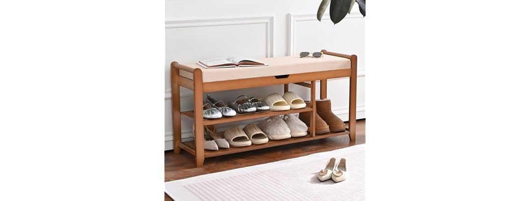 39.4In Shoe Rack Bench, Shoe Storage
