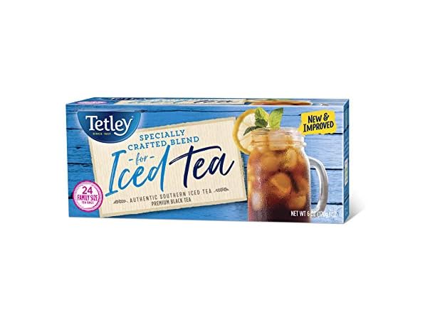 24ct Tetley Black Tea, Iced Tea Blend, Family Size