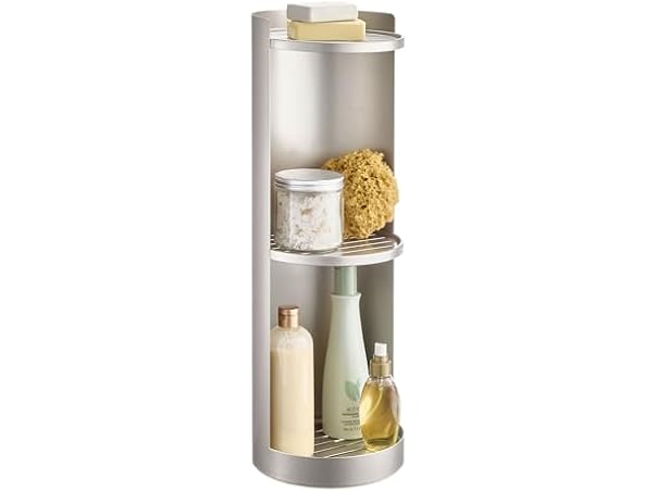 iDesign Freestanding 3-Tier Rotating Bathroom Organizer - Satin