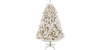 6 ft Pre-Lit Flocked Acacia Artificial Tree