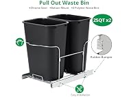 2 x 25 Quart Double Bin Pull-Out Trash Can for Under Kitchen Cabinet
