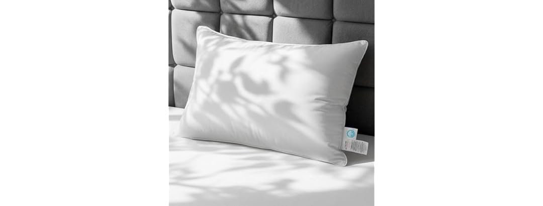 White Goose Down Pillow, Feather And