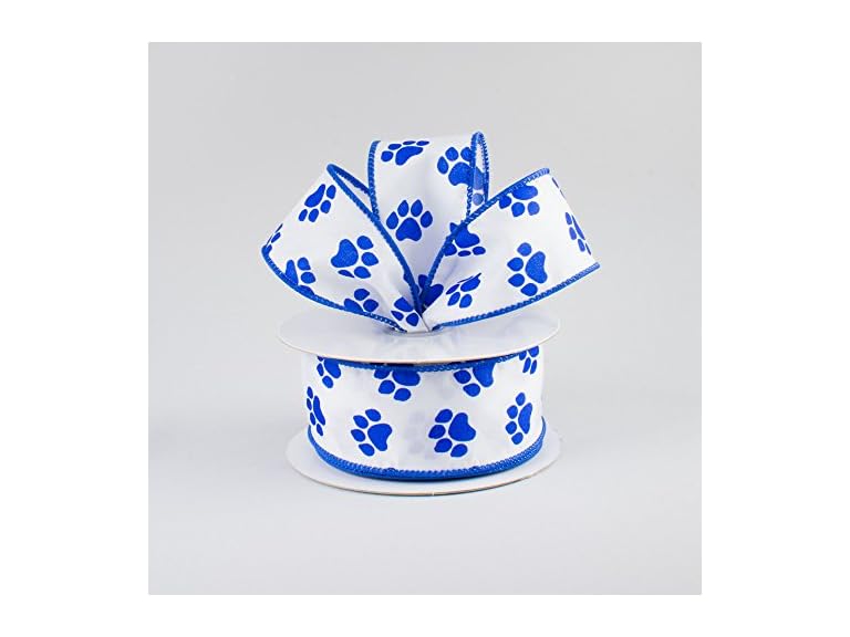 Craig Bachman Blue Paw Print Ribbon 1.5"