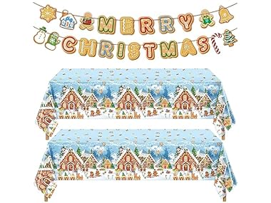 6 Pcs Gingerbread Tablecover & Banner