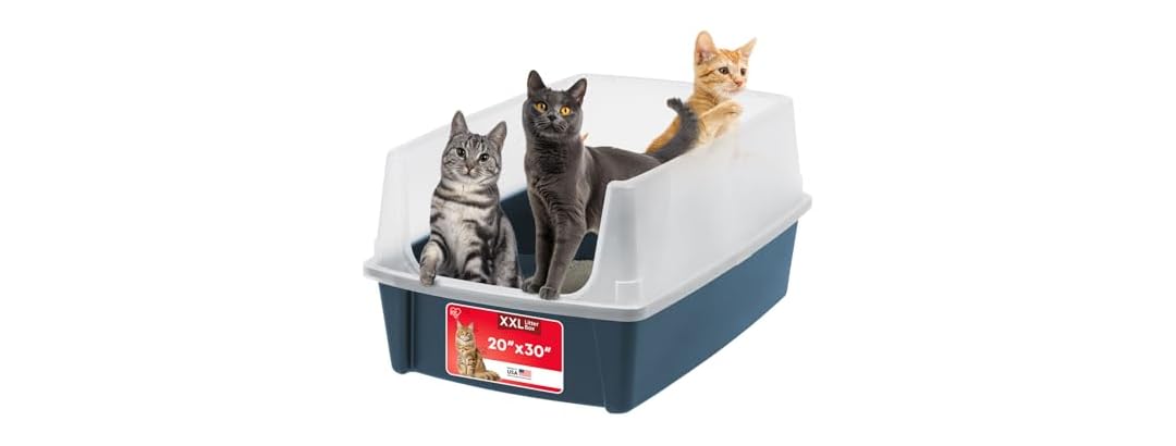 IRIS USA Extra Large Litter Box XXL Open Top