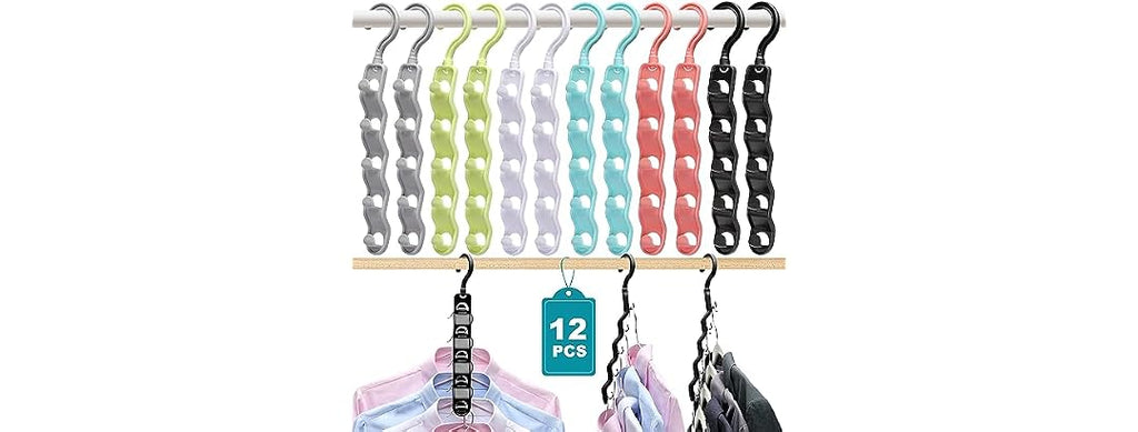 JIAYIISHU 12 Pack Space Saving Hangers for Closet