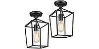 BesLowe 2Pk Semi Flush Ceiling Light Fixtures, Black