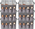 STORAGEIDEAS Fabric Shoe Organizer for Close Grey, 6 Pack