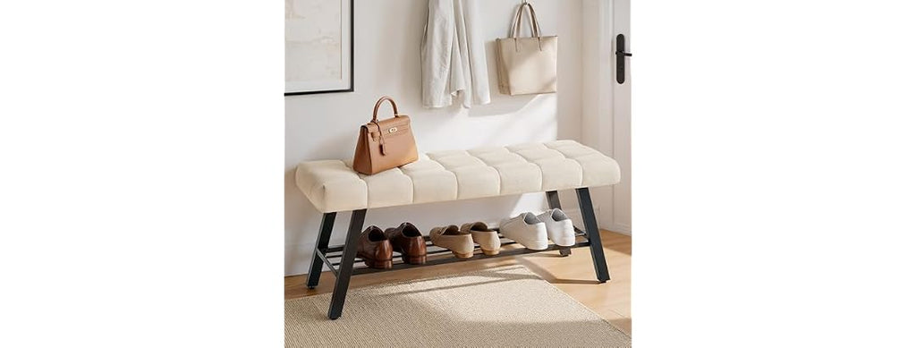 Lue Bona 45" Entryway Bench Linen Color
