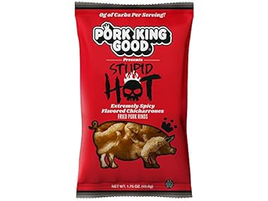 (10 Pack) "Stupid Hot" Pork Rinds 1.7oz Bags