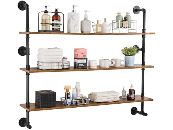 Industrial Pipe Shelf, 2 Tier 24x7.87in
