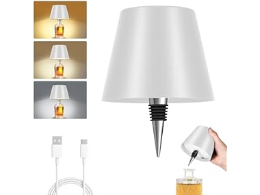 White Shade Wireless Bottle Lamp